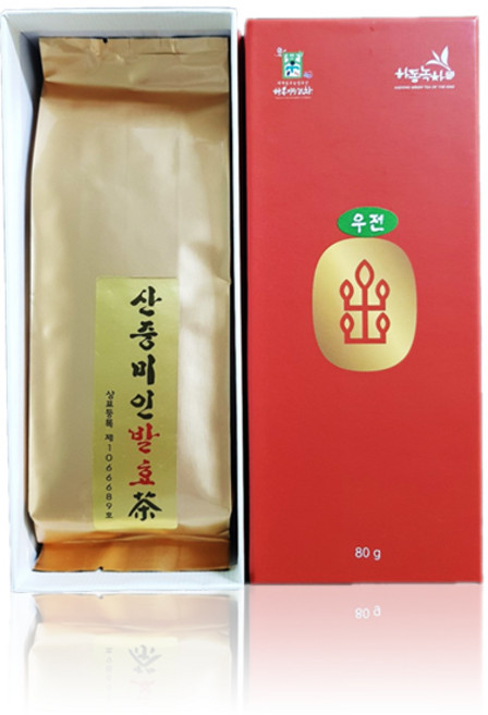 산곡다원 산중미인 발효차 우전 80g 하동 발효 녹차, 1박스