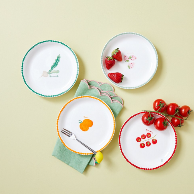 모던하우스 레몬코스타 원형 접시 4종 세트 D16, 1세트, 단품, 혼합색상