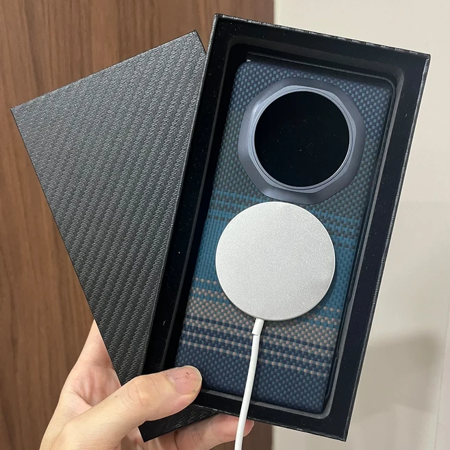 마그네틱 600D 리얼 아라미드 탄소 섬유 폰 케이스 커버 (화웨이 아너 매직 V3 V5 5G 글로벌 폴드 MagicV3, 01 For Magic V3, 05 Blue3 With Magnetic