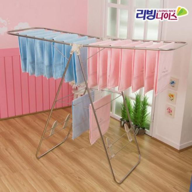 리빙나이스 특대형 튼튼한 베란다용 접이식 이불 대형 빨래건조대 빨랫대, 1개, 단품