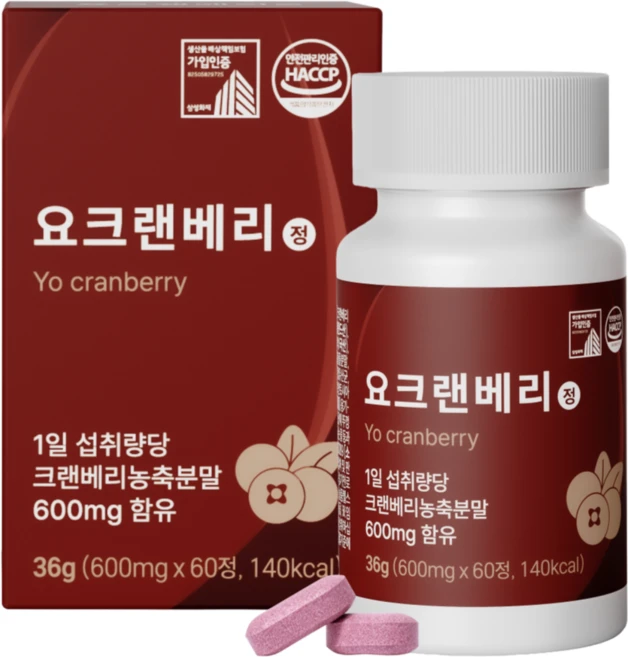 요크랜베리 호박씨추출물, 1개, 60정 - 쿠팡
