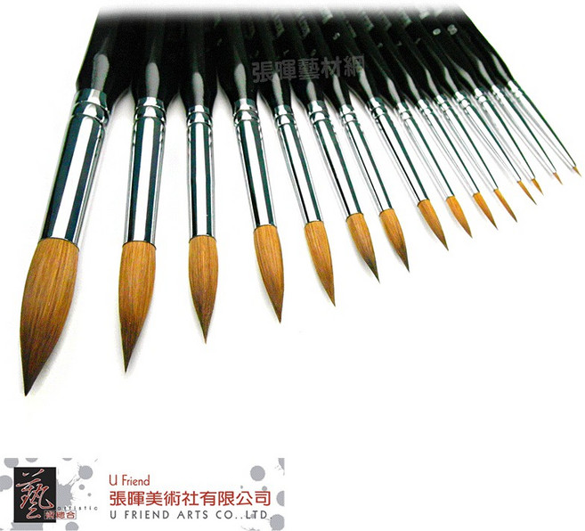 Macro Wave 馬可威純貂毛水彩筆 AR25 圓頭, 1個, 00