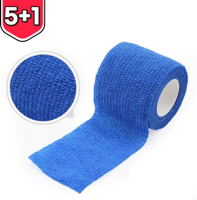 수호 자가점착 밴드 코바 손가락 테이프 압박붕대 탄력붕대 손목 테이핑, [5+1]라이트블루