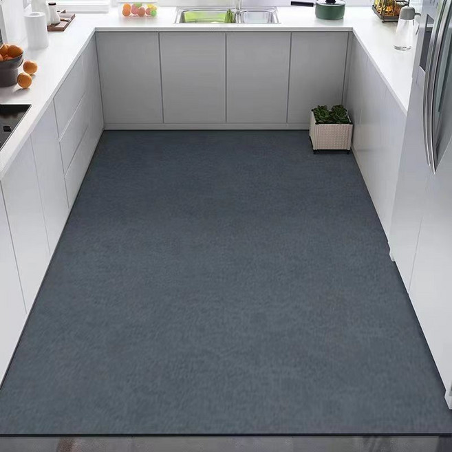 규조토 주방 바닥 매트 기름 때 미끄럼 방지 가정용 세척 가능 카펫 중소형 사이즈 단색 그레이 규조토
