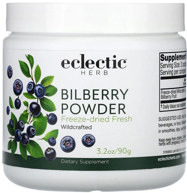 Eclectic Institute 신선 동결 건조 빌베리 추출 4000mg 파우더 Bilberry Powder, 90g, 1개 - 쿠팡