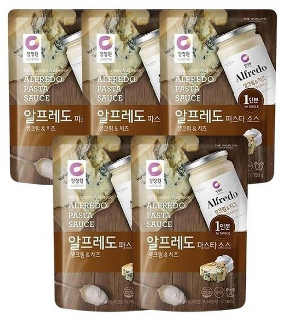 청정원 생크림 치즈 알프레도 파스타소스, 150g, 5개
