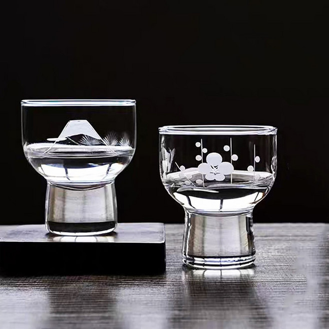 릴스베이 예쁜 사케잔 일본풍 소주컵 전통주 감성 술잔 집들이선물 일식 플레이팅, 1개, 매화(125ml)