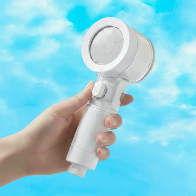 아이너리 3세대 여행용 온오프 필터 샤워기, 퓨어 화이트+필터 6개, 1개