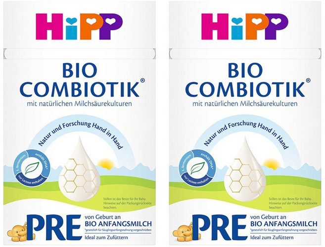 Hipp Bio Combiotic 독일직구 힙 비오 콤비오틱 프레 출생 초기 단계 분유 600g 2팩, 2개