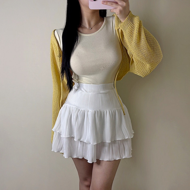 VANANA2 국내제작 여성 여리핏 썸머 벌룬 볼레로 가디건 5color