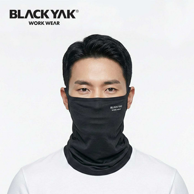 블랙야크워크웨어 안면 햇빛가리개 쿨 흡한속건 스포츠 마스크, 블랙, 1개