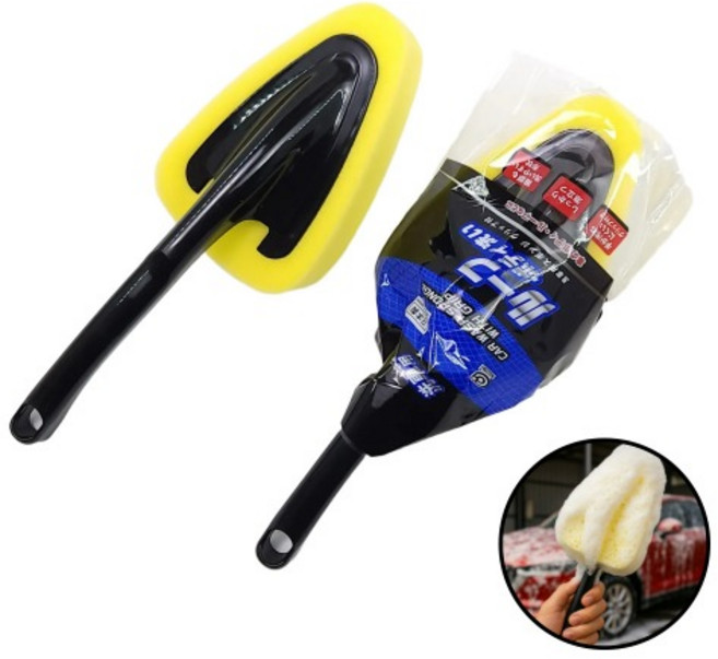 일본제조 손잡이 세차 스펀지 스크레치방지 손세차, 상세페이지 참조, 1개