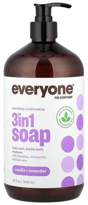 Everyone 쓰리인원 비누 바디 워시 거품 목욕 샴푸 바닐라 + 라벤더 946ml(32fl oz), Everyone쓰리인원비누바디워시거품목욕샴푸바닐라라벤더, 1개, 946ml - 쿠팡