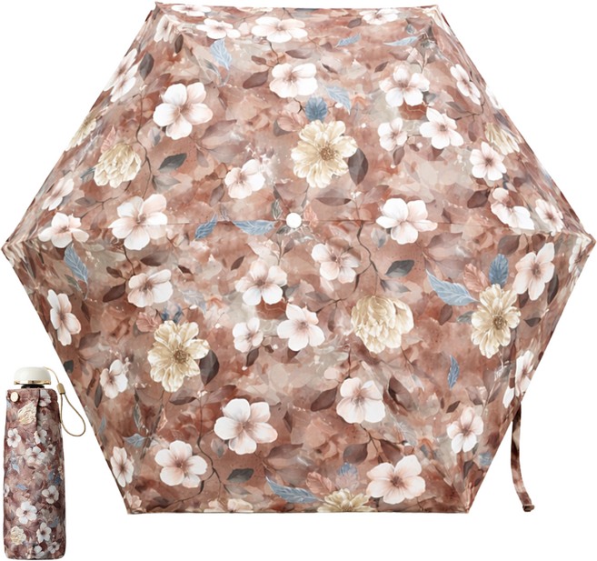 초경량 5단 UV차단 암막 양산우산 블루밍 캔버스