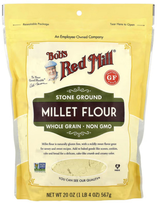 밥스레드밀 맷돌 제분 기장 분말 가루 홀그레인 Millet Flour 567g, 1