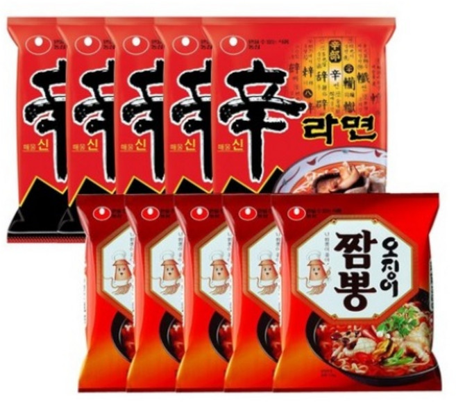 농심 오징어짬뽕5개 + 신라면5개, 10개