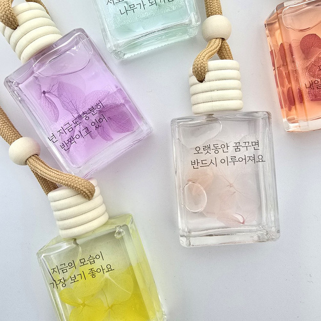수국플라워 차량용(5종) 디퓨저 DIY 만들기 키트, 1세트, 화이트머스크