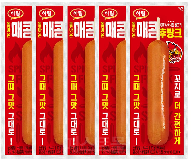 하림 돌아온 매콤 후랑크, 5개, 70g