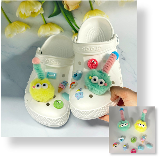 BDYP 귀염폭발 먼지 폼폼이 신발꾸미기 파츠 세트