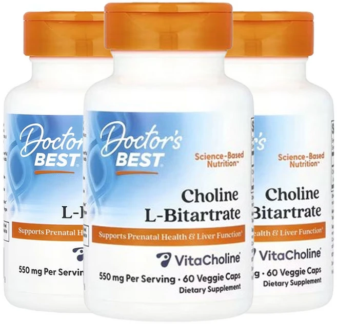 닥터스베스트 콜린 l-바이타트레이트 550mg 60베지캡슐(캡슐당 275mg), 3개, 60정 - 쿠팡