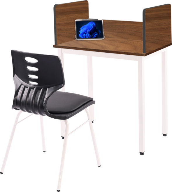 스튜디오칼츠 학원용 사무용 902 스터디카페 데스크, 화이트, 월넛