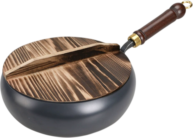 [100년 동안 녹슬지 않음] 순철 논스틱 프라이팬 99.9% 고순도 철 무쇠 주철 후라이팬 주물팬 인덕션 후라이팬 무코팅 건강 냄비 전골 냄비 세트 수제로 단조한 궁중팬 가마솥, 1세트, 매끈한 철솥, 24cm