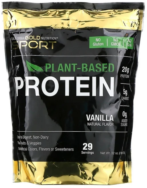캘리포니아골드뉴트리션 식물성 단백질 프로틴 파우더 20g BCAA 바닐라 907g 1팩, 1개 - 쿠팡