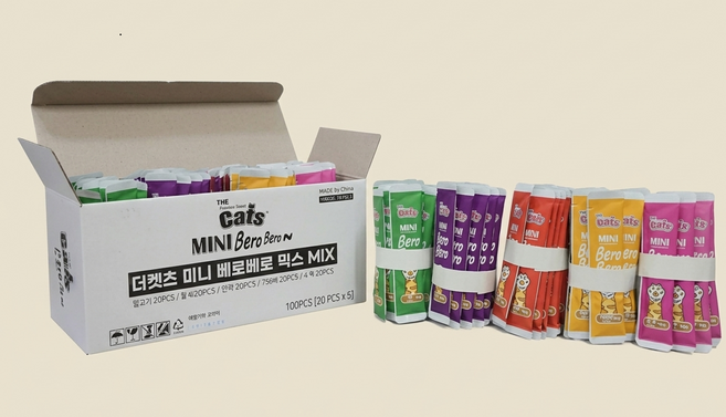 와와펫 미니베로베로 5가지맛 한번에 100개 번들팩 버라이어티, 1세트, 10g, 5종20개씩100입