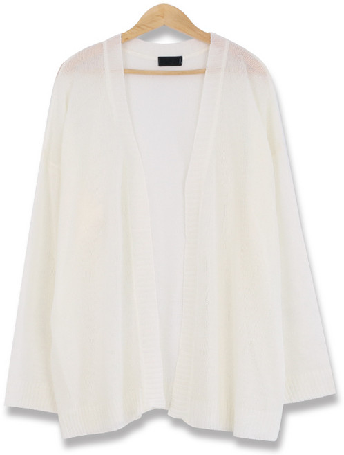 오마보이 남성용 여름 시스루 무지 오프닝 가디건