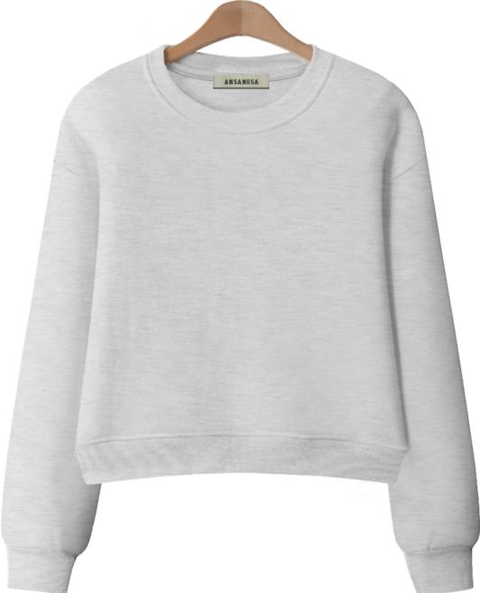 몰토벨리노 [ANSANGSA] 무지 여성 semi크롭 루즈핏 맨투맨 수웻트 셔츠