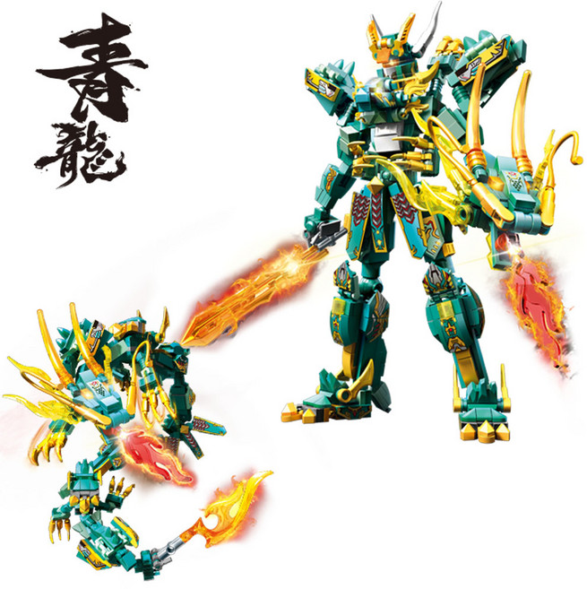 토브릭 철갑사신 변신 블럭 조립 만들기 장난감 선물, 청룡 드래곤, 1개