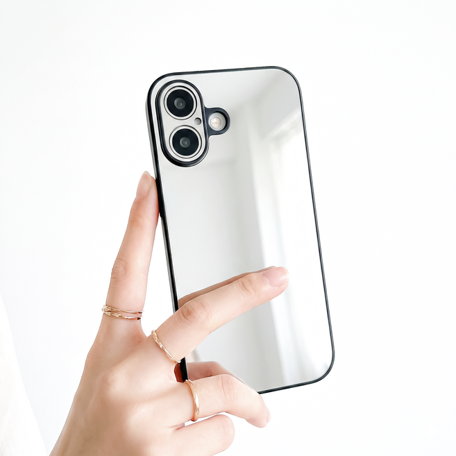 클릿온 블랙 범퍼 아이폰 미러 거울 케이스