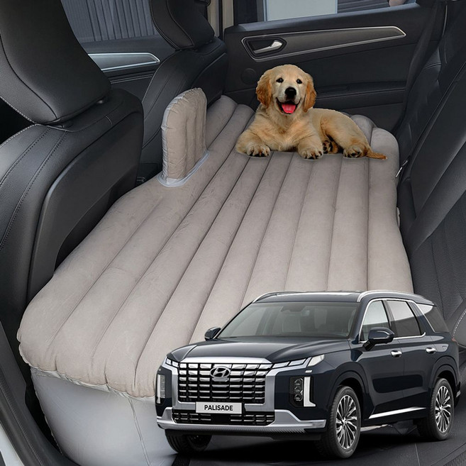 더뉴팰리세이드 차량용 뒷좌석 에어매트 캠핑 차박(호환 상품), 본품+전동펌프