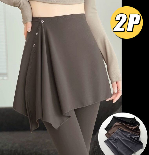 2P 여성 버튼 드라이 레깅스힙커버 요가 필라테스 Y존 엉덩이 가리개 랩스커트 헬스복