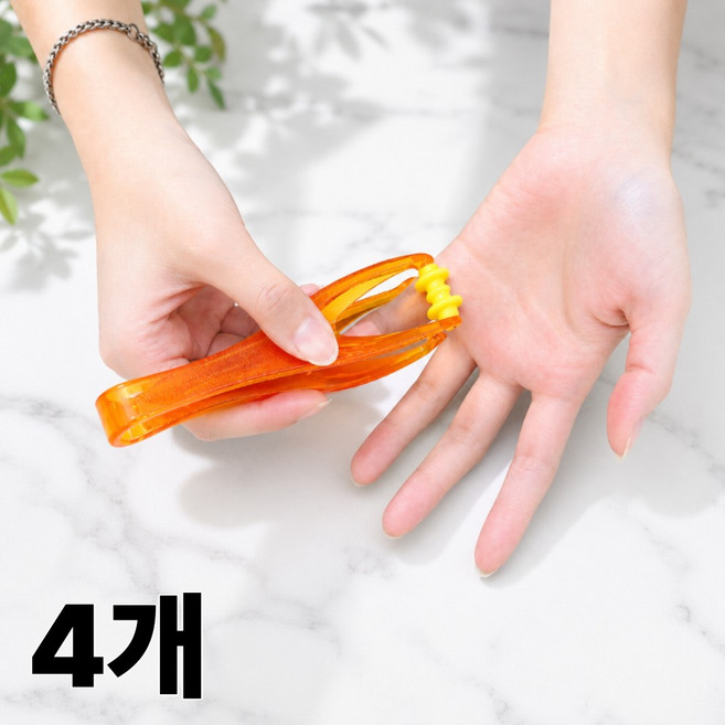 리딜 손가락 마사지기 손지압기 손가락 안마기 지압롤러, 오렌지, 4개