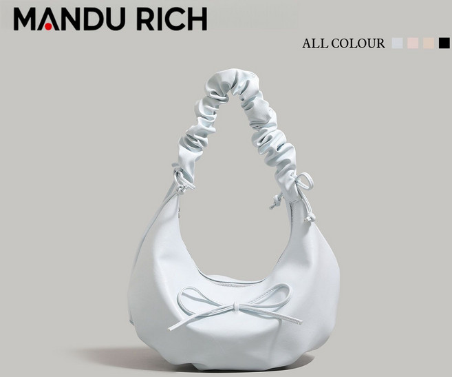 MANDU RICH 褶皺蝴蝶結餃子包, 1個, 藍色