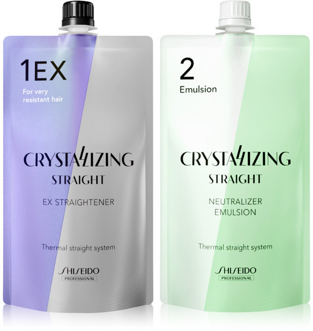 시세이도 프로페셔널 크리스탈라이징 스트레이트 크림 매직약 1EX(강한곱슬)+중화제(에멀젼타입) 각 400g, 1세트