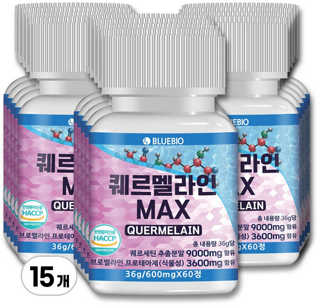 식약청 퀘르세틴 브로멜라인 퀘르멜라인 600mg 60정 케르세틴, 60회분, 15개
