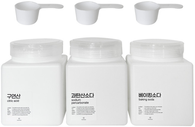 뉴앤룩 세제가루소분용기 3set, 화이트, 3개