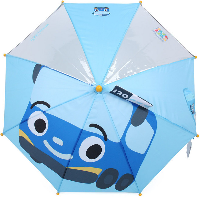 꼬마버스 타요 40 입체 2폭투명 수동 우산 3~4세용