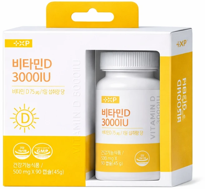 고함량 비타민 D3 3000IU 비타민디 3000 뼈건강 골다공증 예방, 90개, 1회분 - 쿠팡