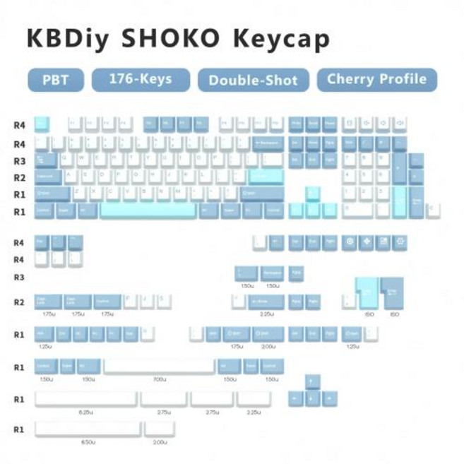 KBDiy 176 키세트 PBT GMK Marrs 녹색 키 캡 기계식 ISO DIY MX 스위치 용 맞춤형 이중 샷 체리 프로필, 13)GMK SHOKO, 1개