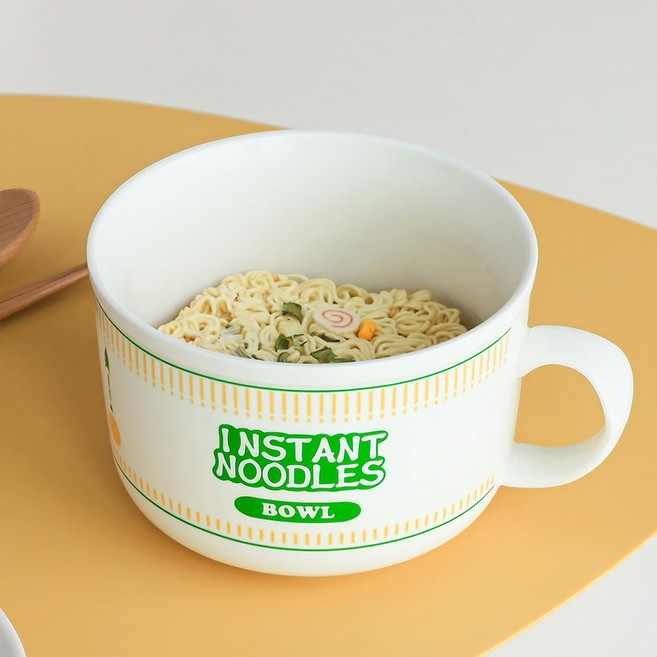 밸류마인드 전자레인지용 라면용기 도자기 다용기, 1개, 그린
