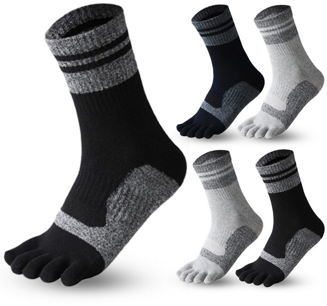프로암스 남성용 스포츠 등산 발가락양말 중목 5켤레