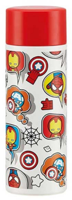 46000 마블 카와이 아이콘 초경량 스텐 머그 보틀 뽀사사 캐릭터 물통 텀블러 물병 아이언맨 스파이더맨 캡틴아메리카, 350ml, 1개