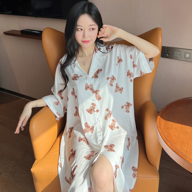 크라시앙 자체제작 XXL테디슬립웨어 파자마 홈웨어 슬립원피스 곰돌이잠옷