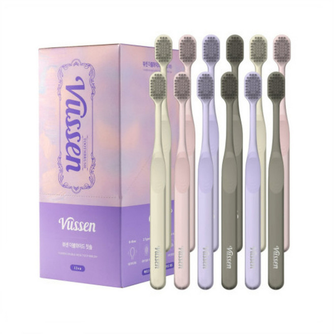 뷰센 더블와이드 파스텔 에디션 칫솔 12개입, 1개