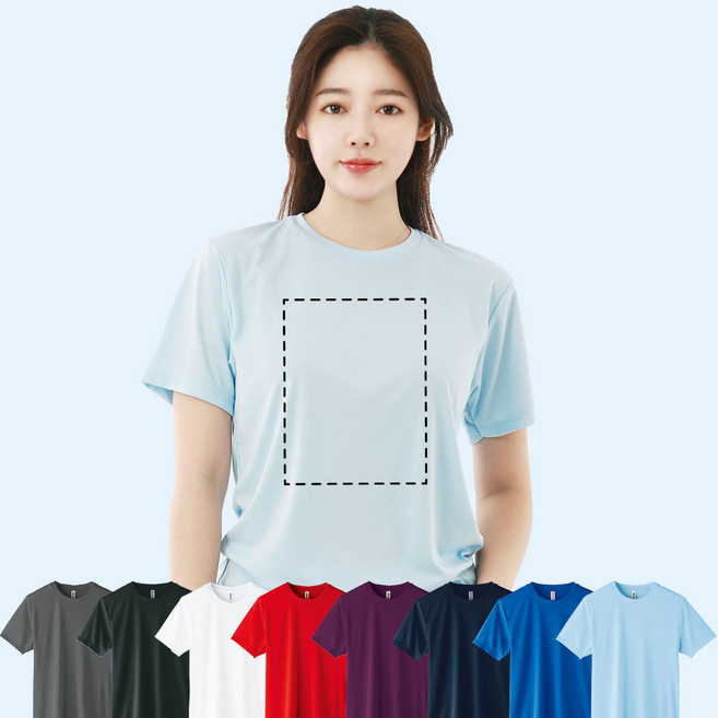 [한면인쇄포함] 쿨론티셔츠 기능성 라이트드라이 어른 아이 라운드티셔츠 인쇄제작