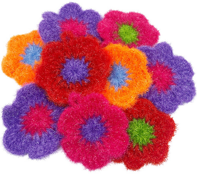 뽀득살림 설거지 주방 수세미 핸드메이드 / 꽃수세미 아크릴, 1개, 10개입