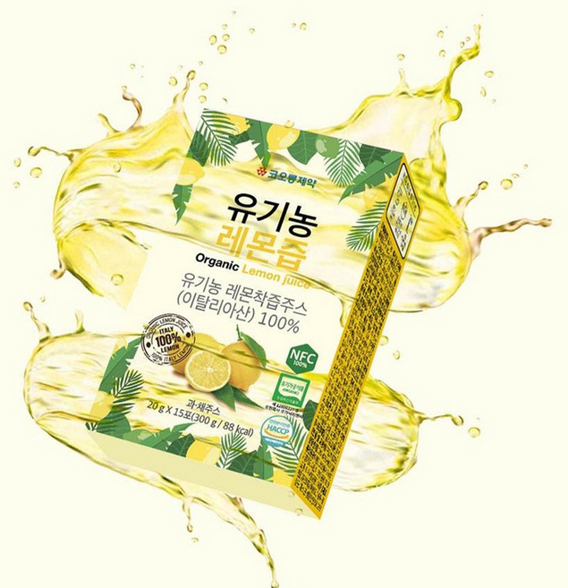 [서흥바이오팜] 코오롱제약 유기농 레몬즙 15개입 NFC 100% 착즙 레몬수, 3박스, 300g